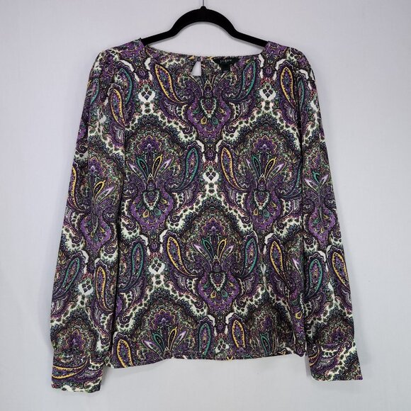 JCrew Blouse Womens Medium Talitha Paisley Print Long Sleeve Top - Picture 2 of 13